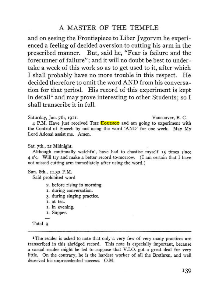 Original scan of The Equinox (Volume III, Number I), PDF page 147