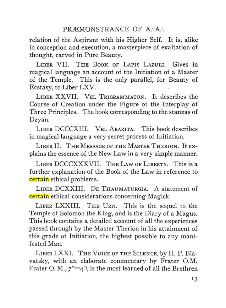 Original scan of The Equinox (Volume III, Number I), PDF page 19
