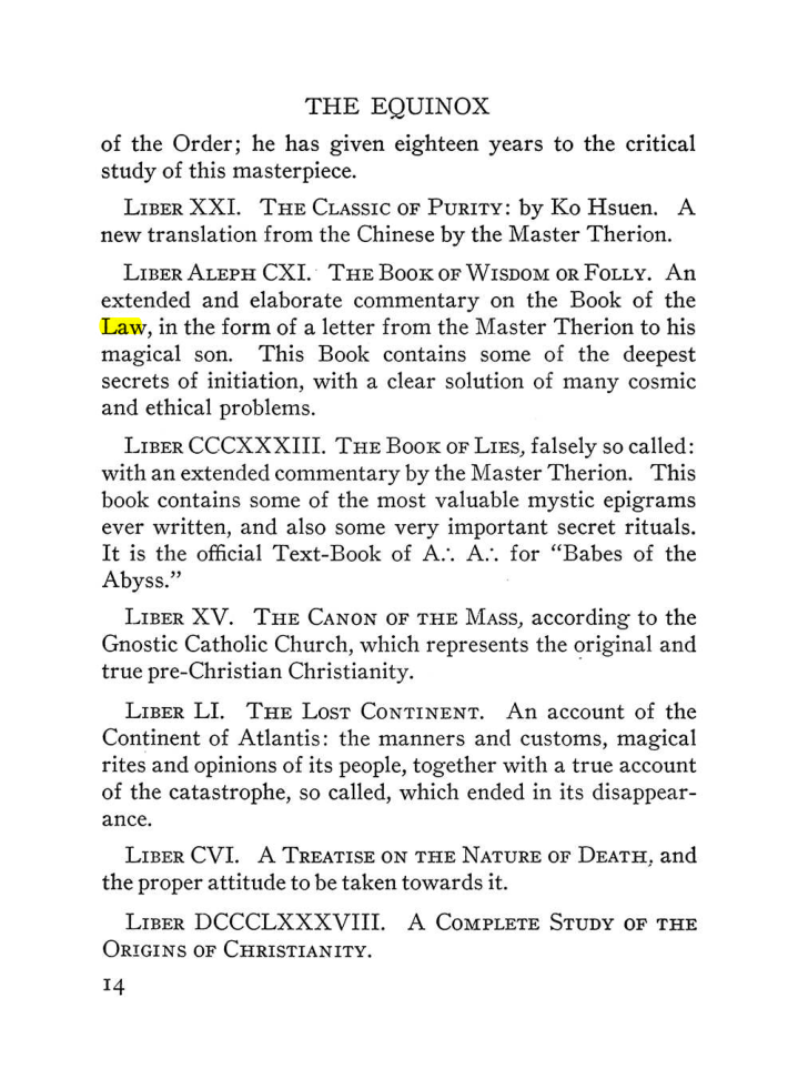 Original scan of The Equinox (Volume III, Number I), PDF page 20
