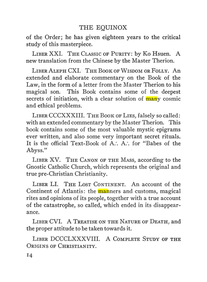 Original scan of The Equinox (Volume III, Number I), PDF page 20
