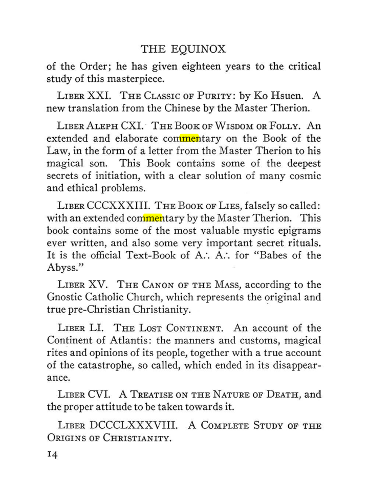 Original scan of The Equinox (Volume III, Number I), PDF page 20