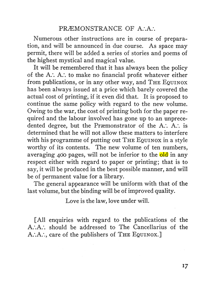 Original scan of The Equinox (Volume III, Number I), PDF page 23