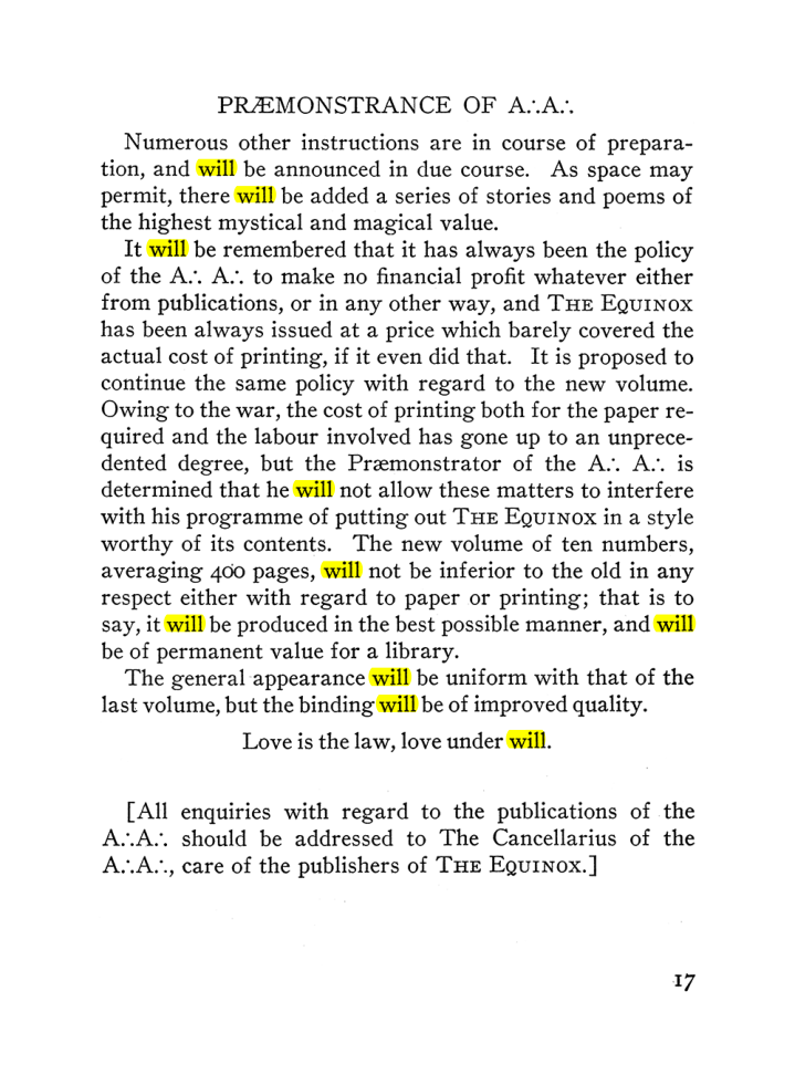 Original scan of The Equinox (Volume III, Number I), PDF page 23