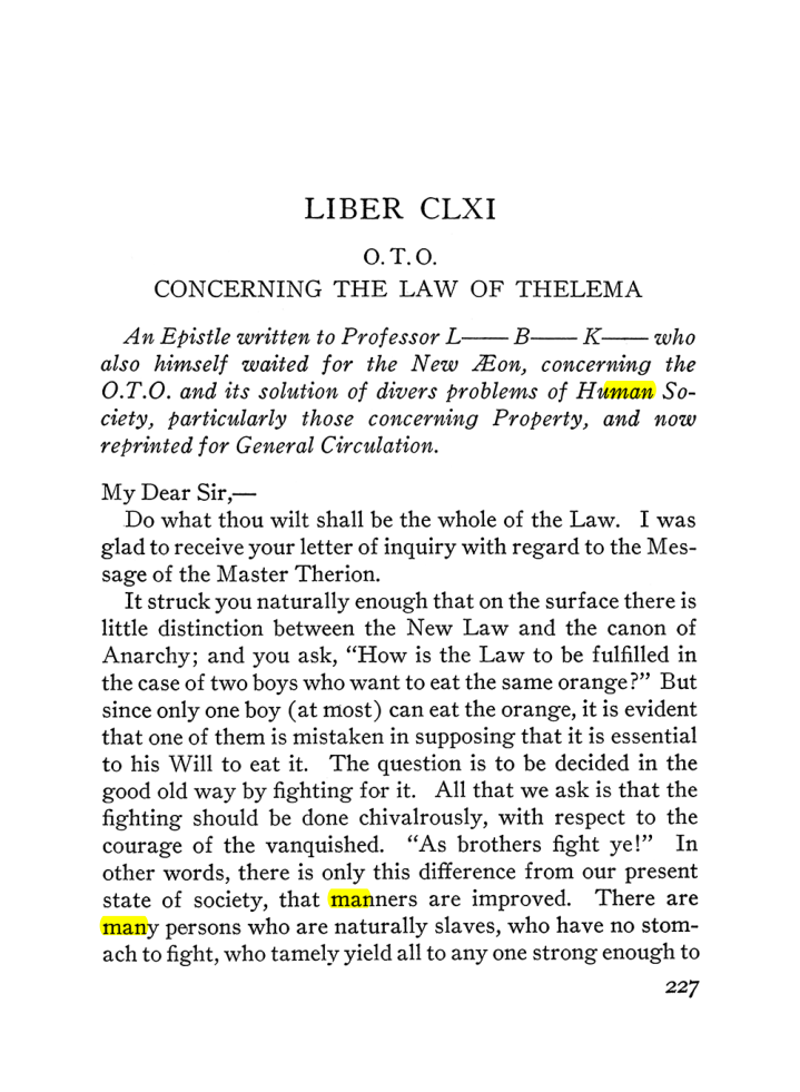 Original scan of The Equinox (Volume III, Number I), PDF page 241