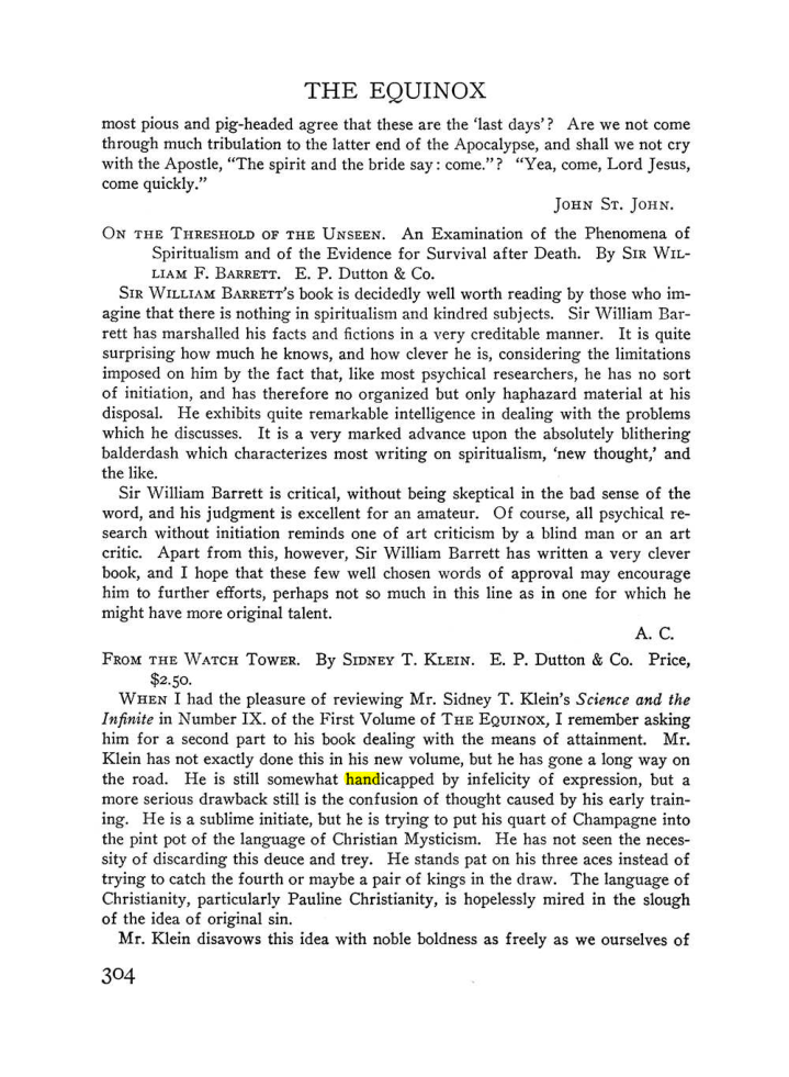 Original scan of The Equinox (Volume III, Number I), PDF page 318