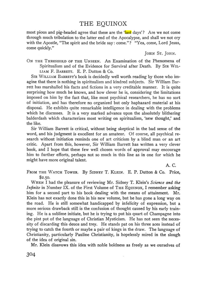 Original scan of The Equinox (Volume III, Number I), PDF page 318