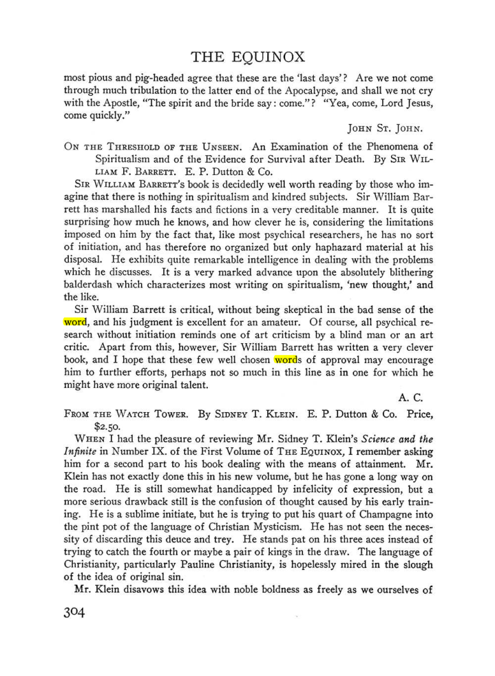 Original scan of The Equinox (Volume III, Number I), PDF page 318