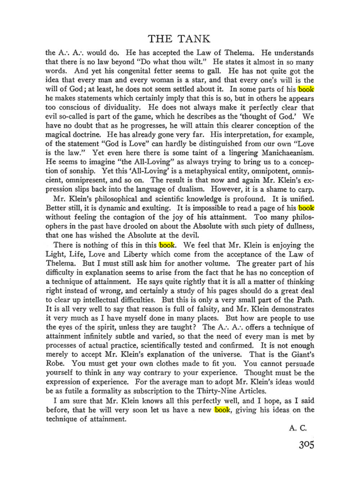 Original scan of The Equinox (Volume III, Number I), PDF page 319