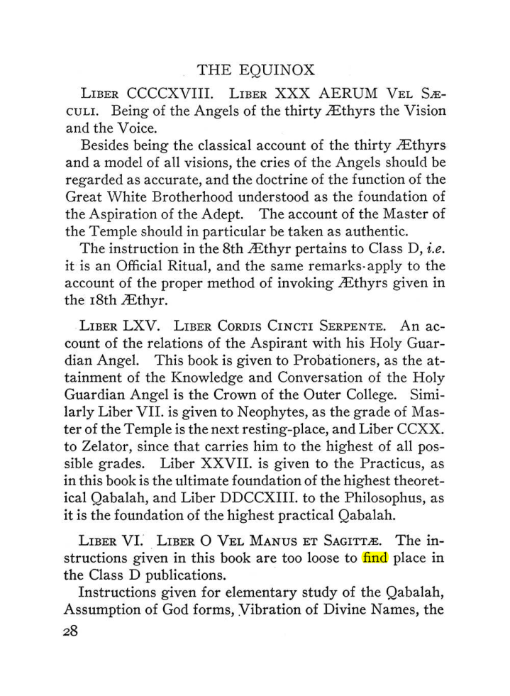 Original scan of The Equinox (Volume III, Number I), PDF page 34