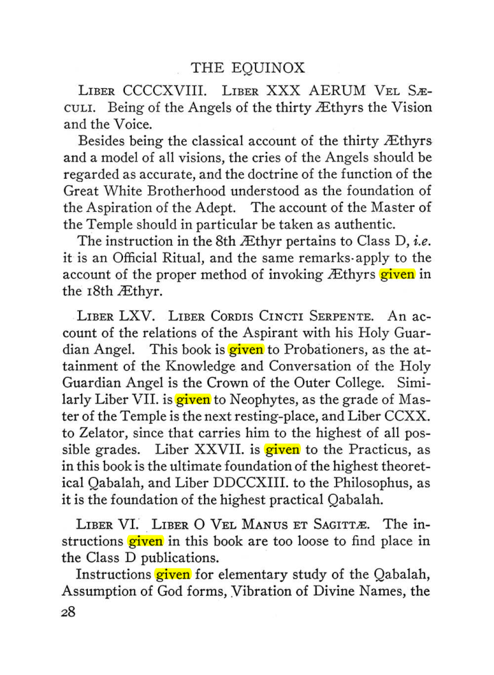 Original scan of The Equinox (Volume III, Number I), PDF page 34