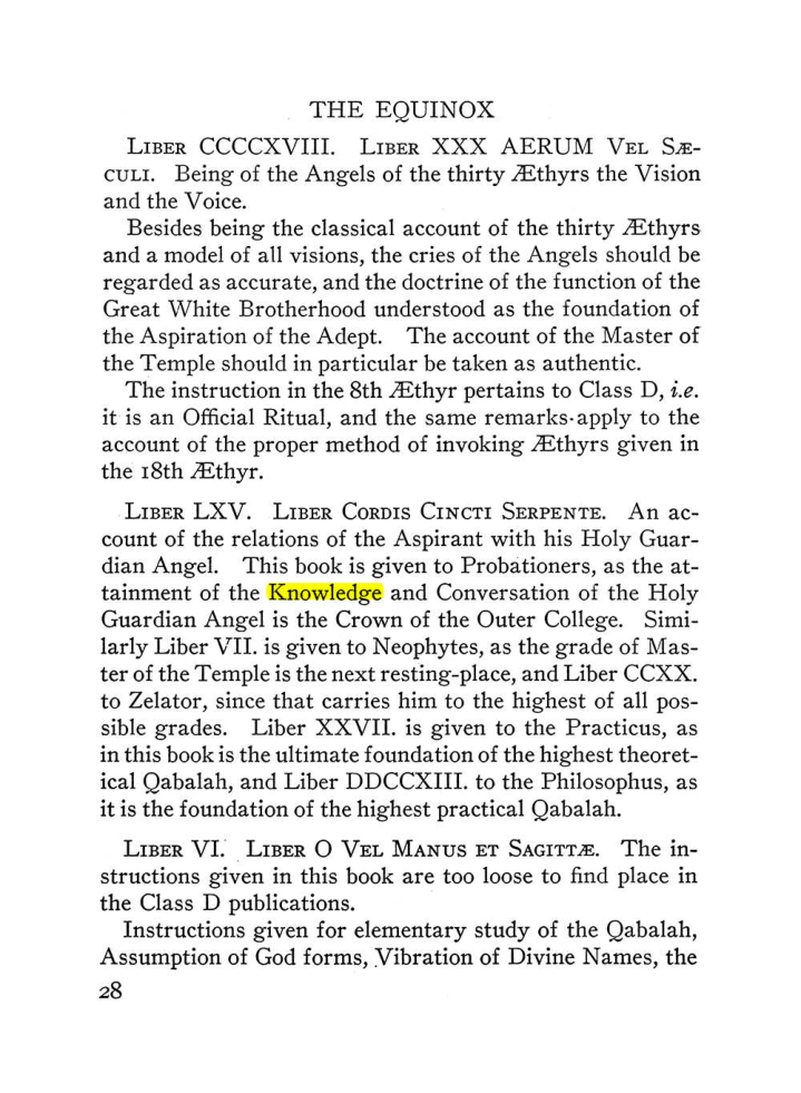 Original scan of The Equinox (Volume III, Number I), PDF page 34
