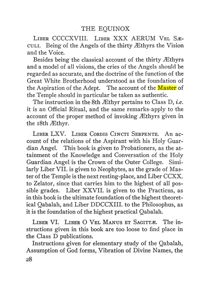 Original scan of The Equinox (Volume III, Number I), PDF page 34