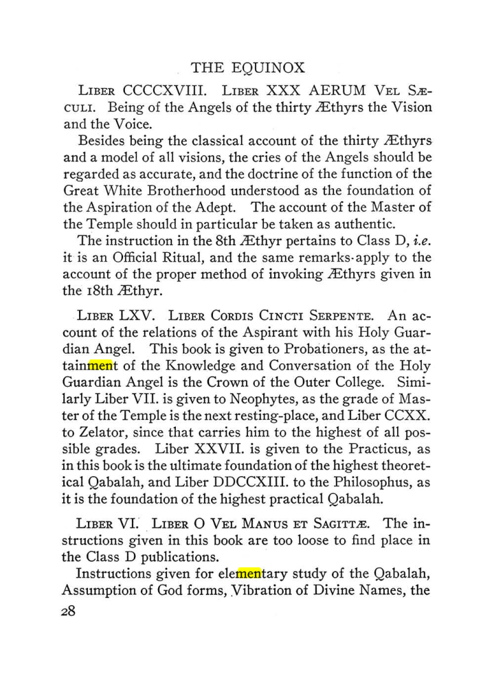 Original scan of The Equinox (Volume III, Number I), PDF page 34
