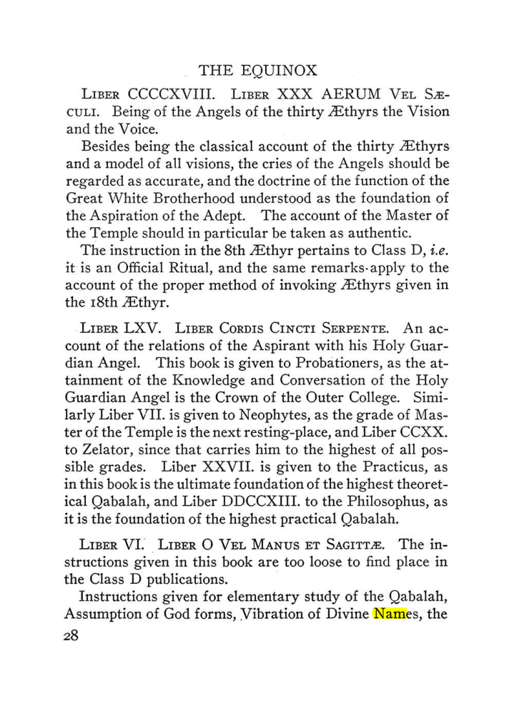 Original scan of The Equinox (Volume III, Number I), PDF page 34
