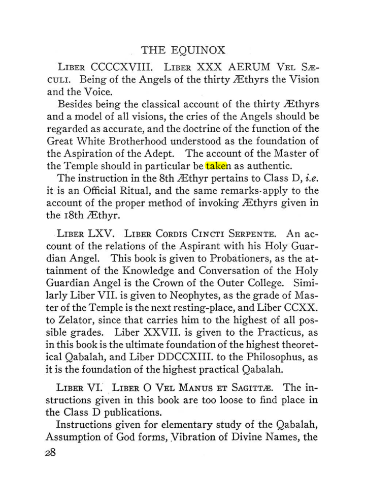 Original scan of The Equinox (Volume III, Number I), PDF page 34