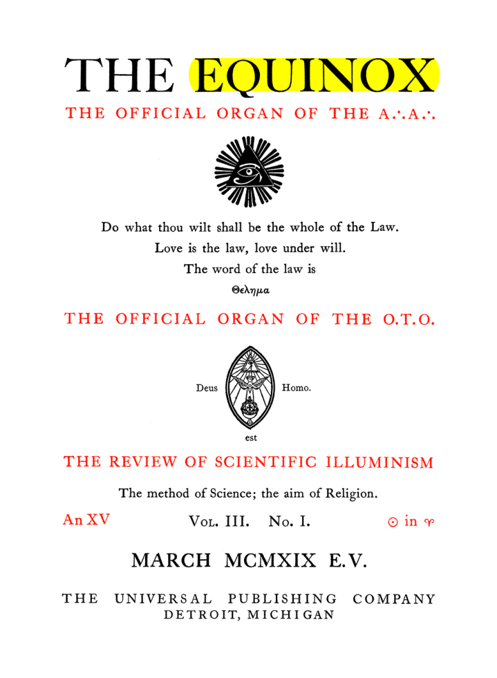 Original scan of The Equinox (Volume III, Number I), PDF page 5