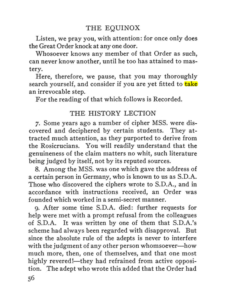 Original scan of The Equinox (Volume III, Number I), PDF page 62