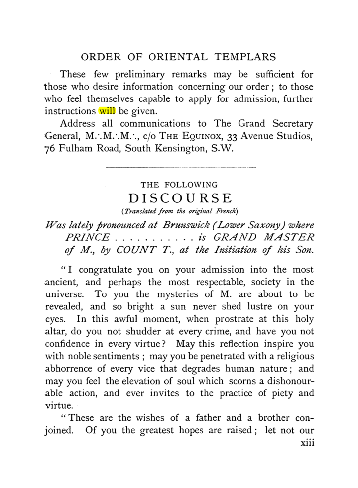 Original scan of The Equinox (Volume I, Number X), PDF page 13