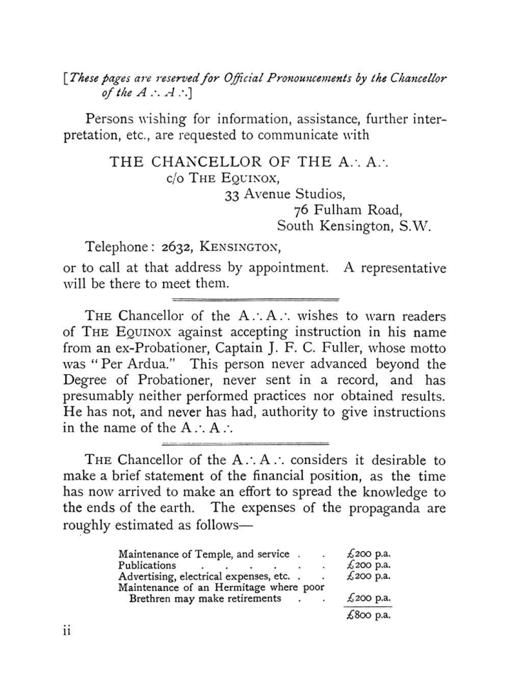 Original scan of The Equinox (Volume I, Number X), PDF page 2