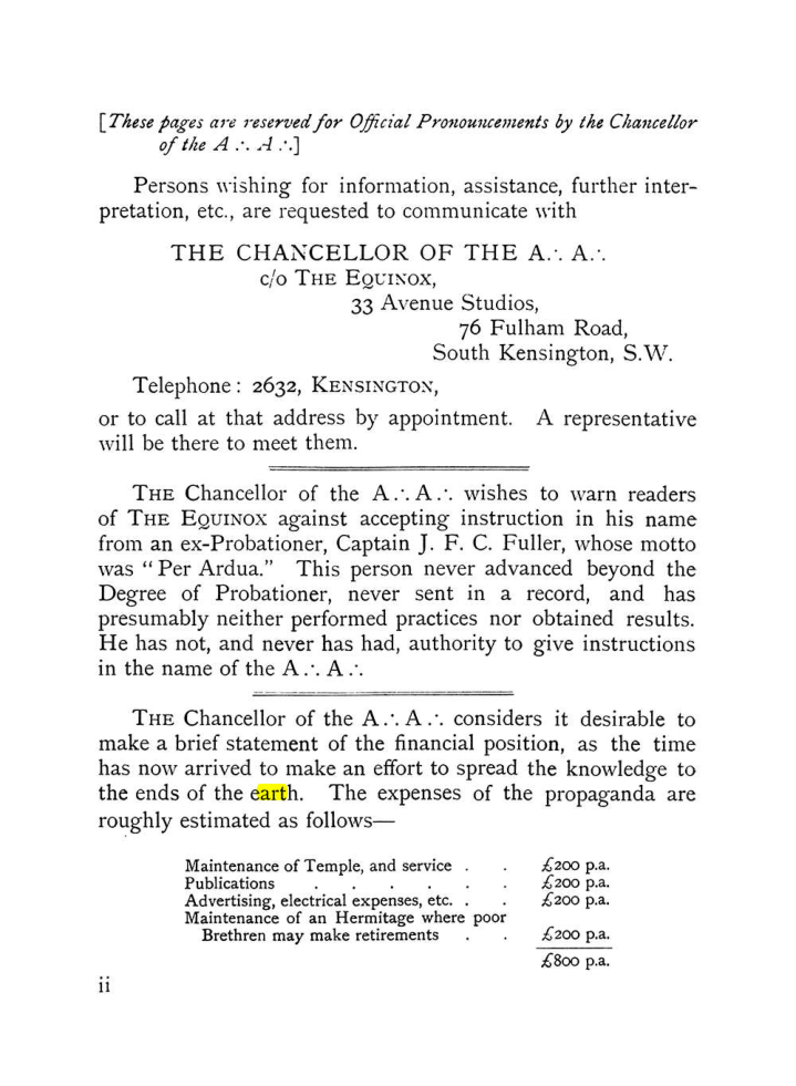 Original scan of The Equinox (Volume I, Number X), PDF page 2