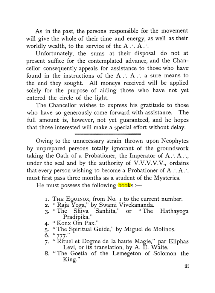 Original scan of The Equinox (Volume I, Number X), PDF page 3