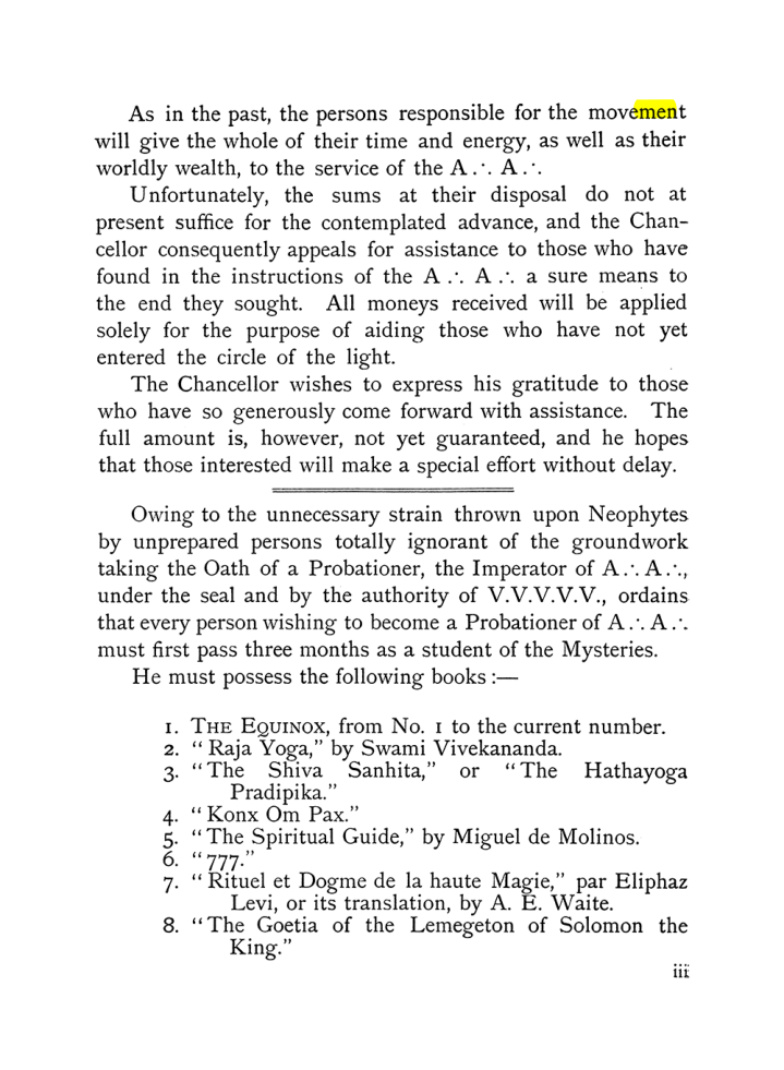 Original scan of The Equinox (Volume I, Number X), PDF page 3