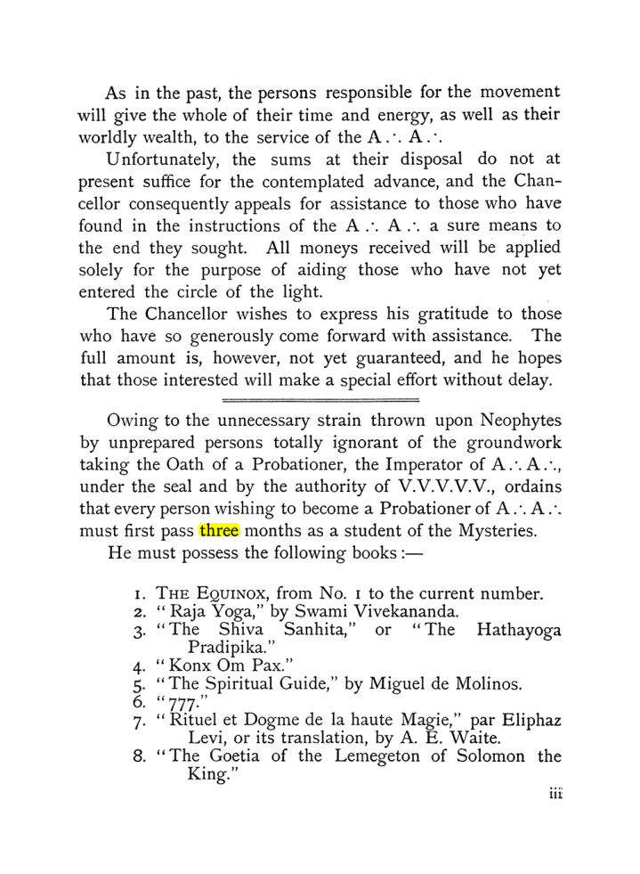 Original scan of The Equinox (Volume I, Number X), PDF page 3