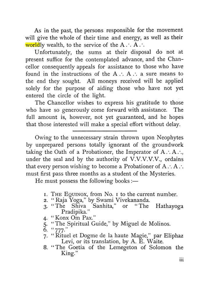 Original scan of The Equinox (Volume I, Number X), PDF page 3