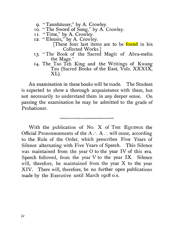 Original scan of The Equinox (Volume I, Number X), PDF page 4