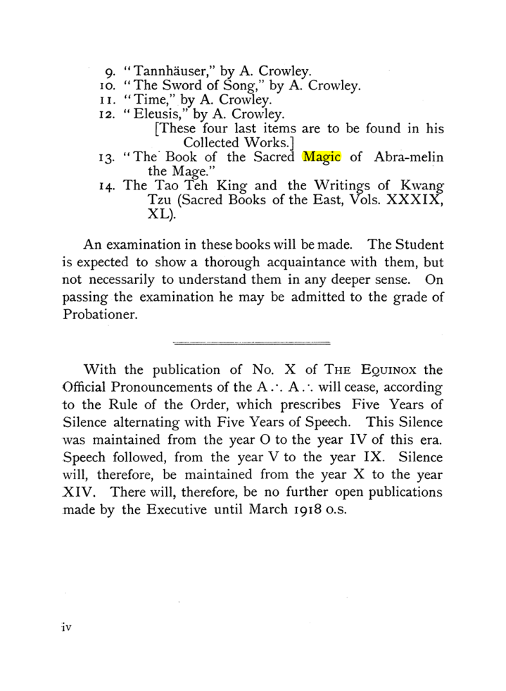 Original scan of The Equinox (Volume I, Number X), PDF page 4