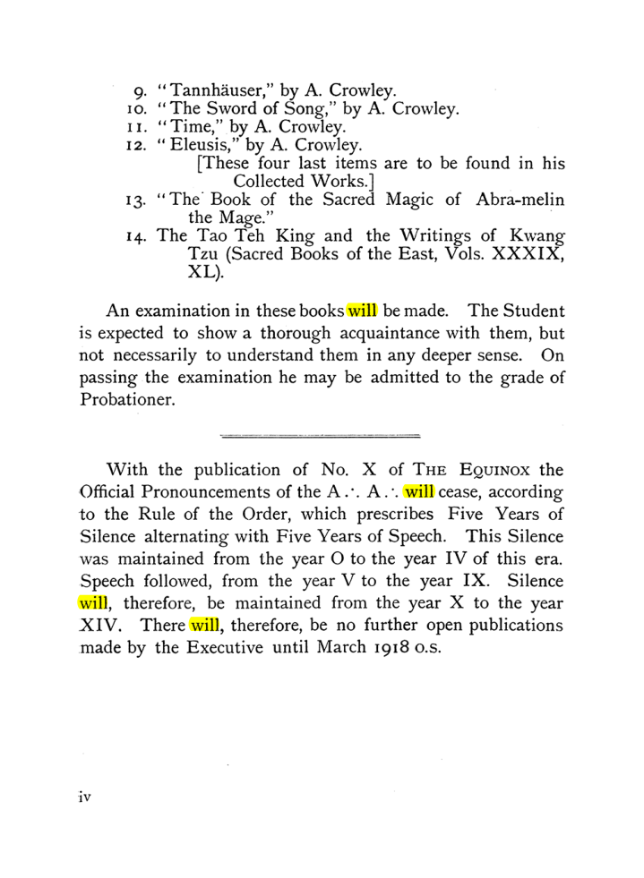 Original scan of The Equinox (Volume I, Number X), PDF page 4