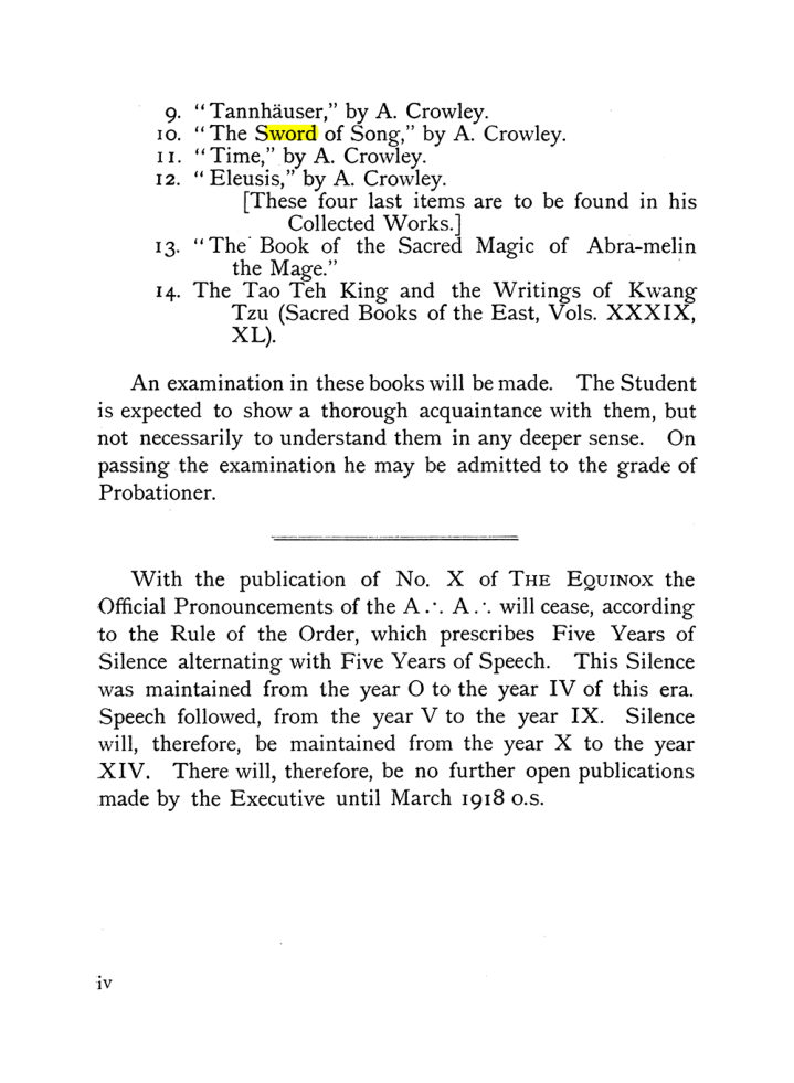 Original scan of The Equinox (Volume I, Number X), PDF page 4