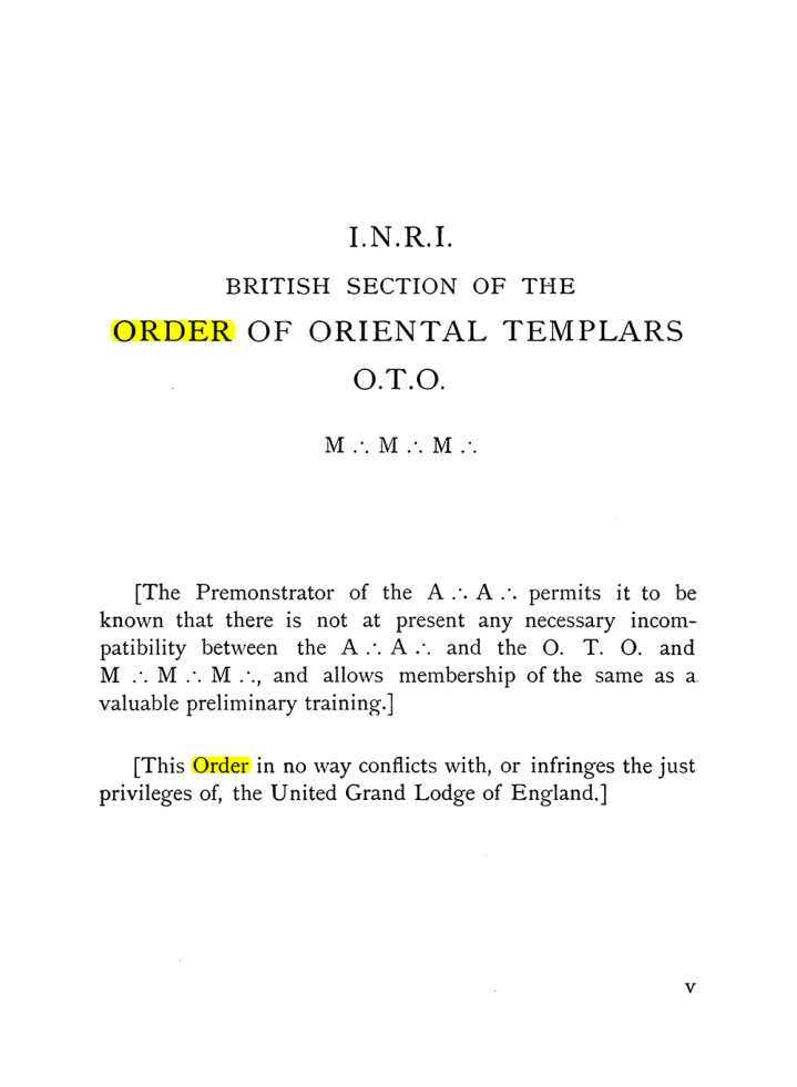 Original scan of The Equinox (Volume I, Number X), PDF page 5