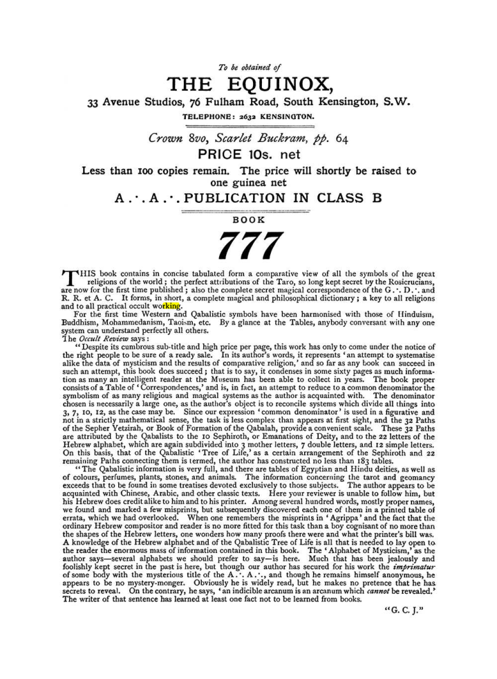 Original scan of The Equinox (Volume I, Number X), PDF page 604