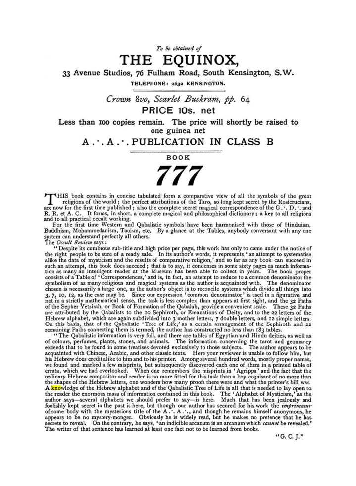Original scan of The Equinox (Volume I, Number X), PDF page 604