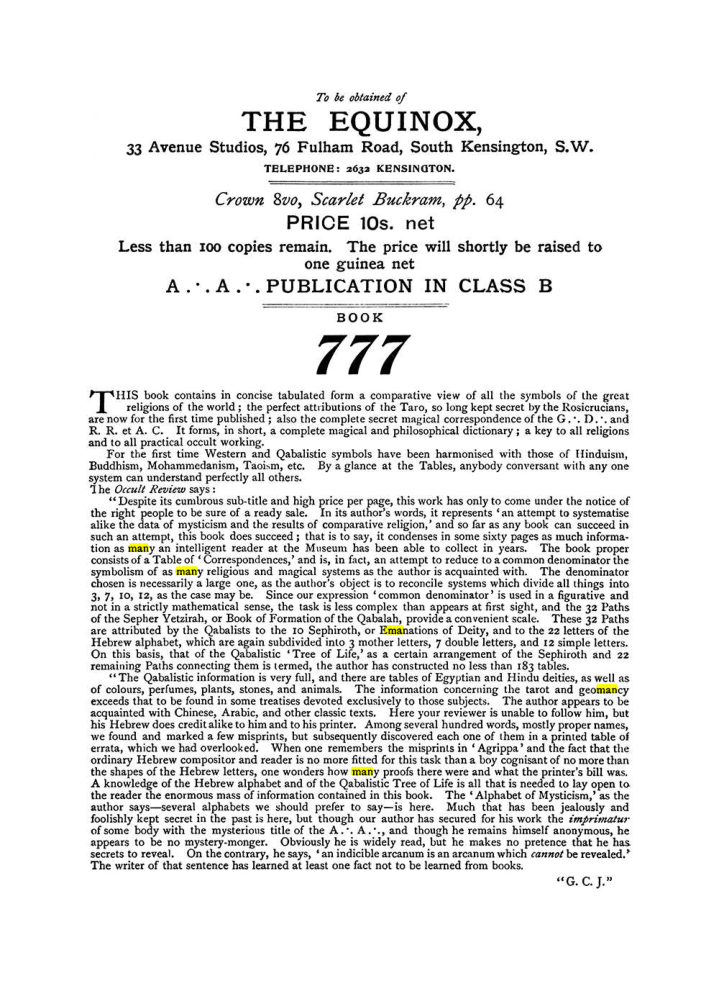 Original scan of The Equinox (Volume I, Number X), PDF page 604