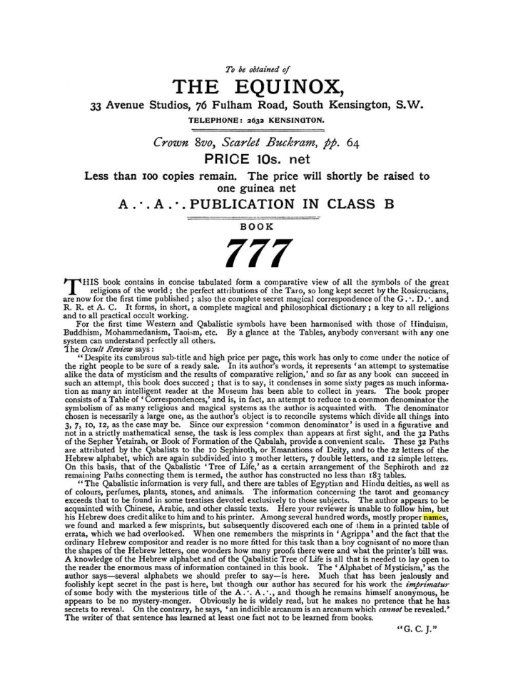 Original scan of The Equinox (Volume I, Number X), PDF page 604