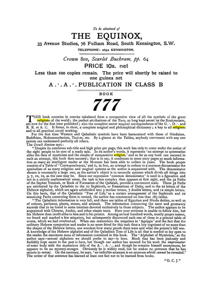 Original scan of The Equinox (Volume I, Number X), PDF page 604