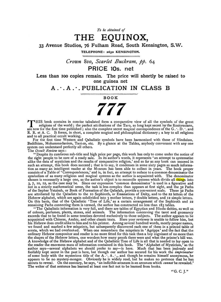 Original scan of The Equinox (Volume I, Number X), PDF page 604