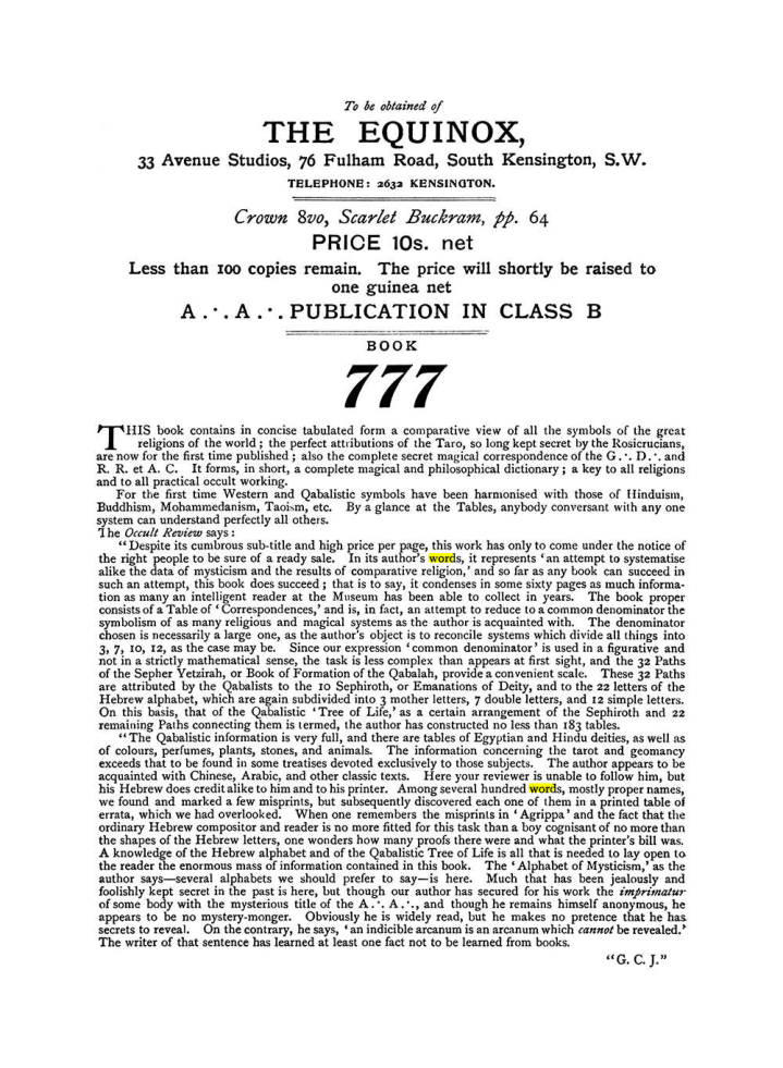Original scan of The Equinox (Volume I, Number X), PDF page 604