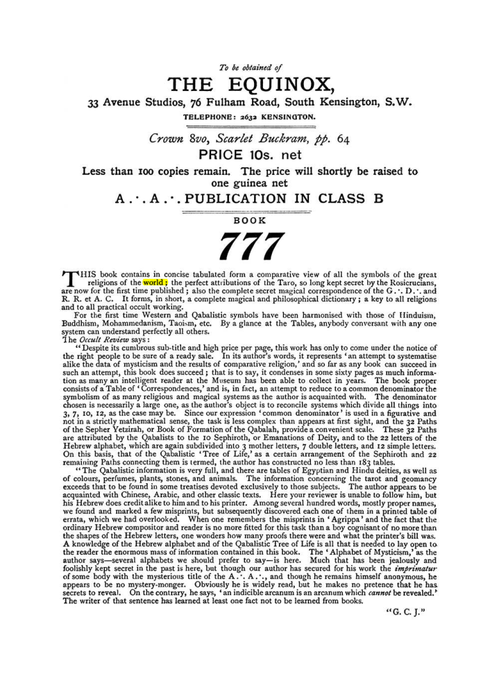 Original scan of The Equinox (Volume I, Number X), PDF page 604