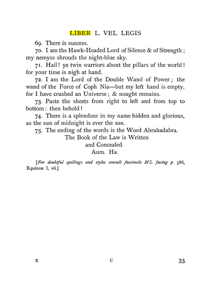 Original scan of The Equinox (Volume I, Number X), PDF page 73