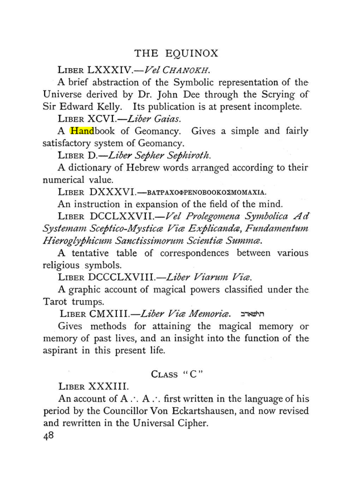 Original scan of The Equinox (Volume I, Number X), PDF page 88