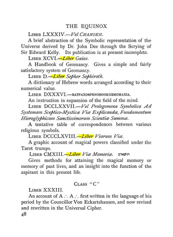 Original scan of The Equinox (Volume I, Number X), PDF page 88