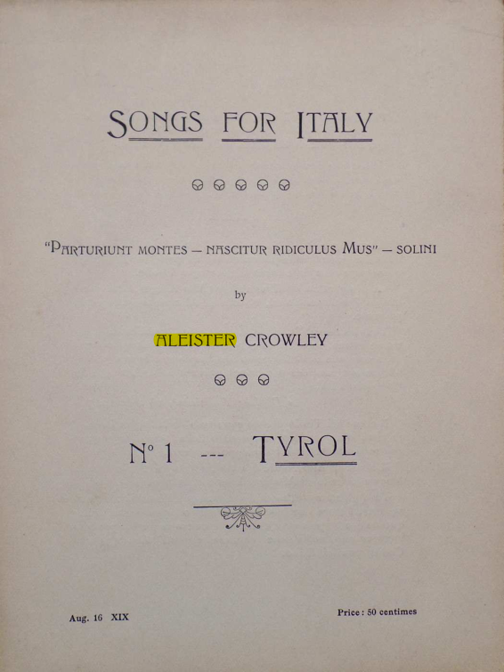 Original scan of Songs for Italy, PDF page 1