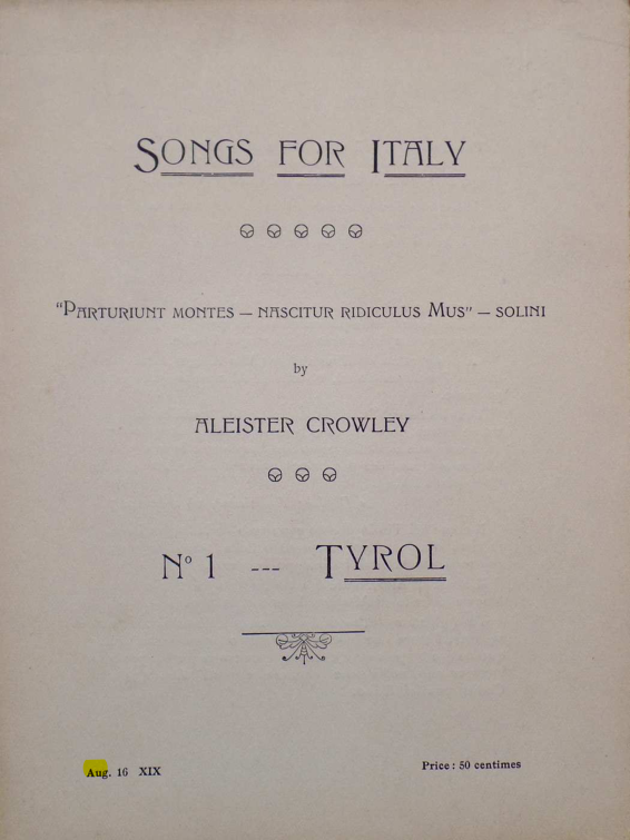 Original scan of Songs for Italy, PDF page 1