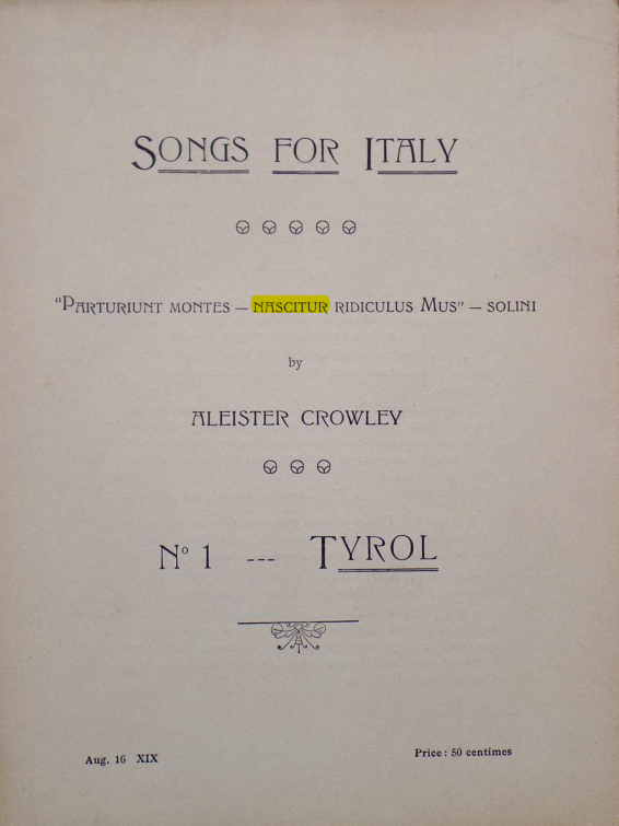 Original scan of Songs for Italy, PDF page 1