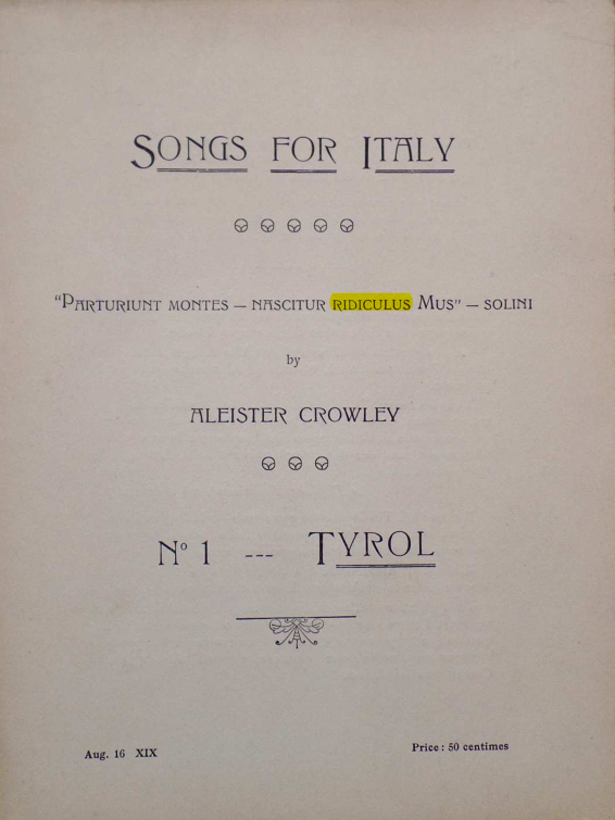 Original scan of Songs for Italy, PDF page 1