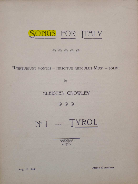 Original scan of Songs for Italy, PDF page 1
