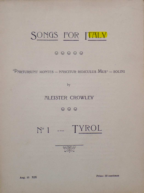 Original scan of Songs for Italy, PDF page 1